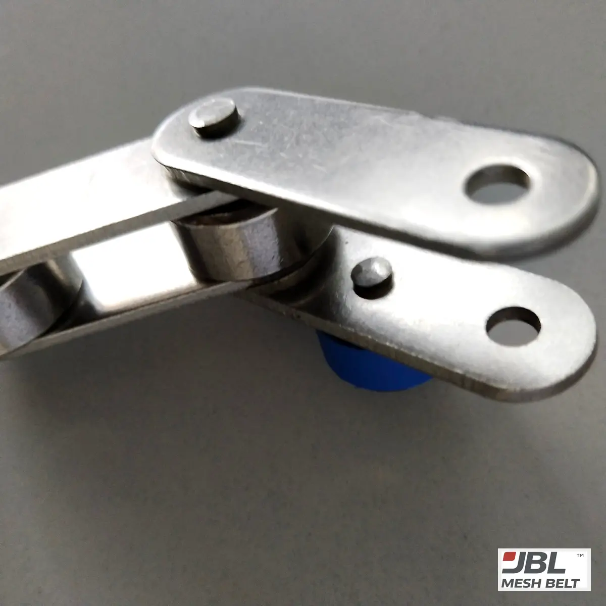 Trial chain plates and pins, close up