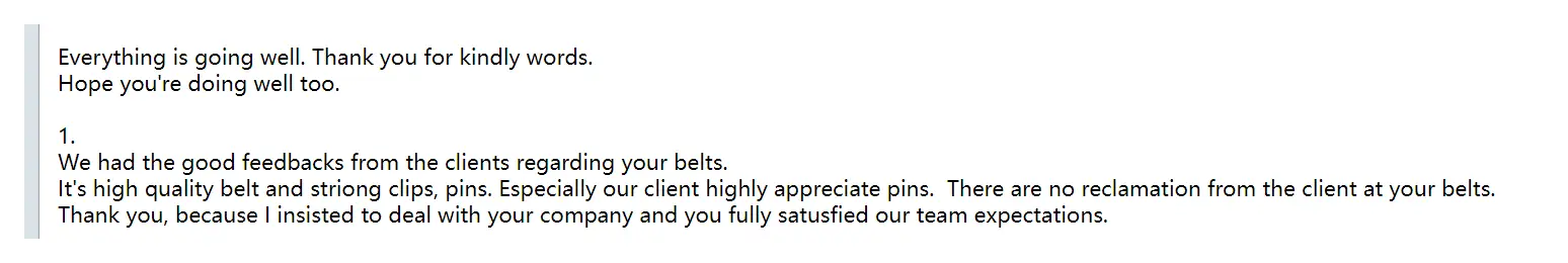 Screenshot of the buyer's original email