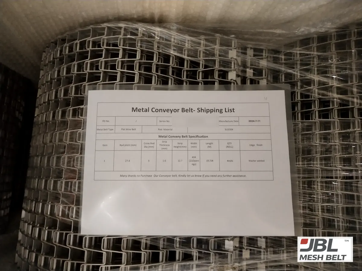 Packing list on each roll (order no. blurred)