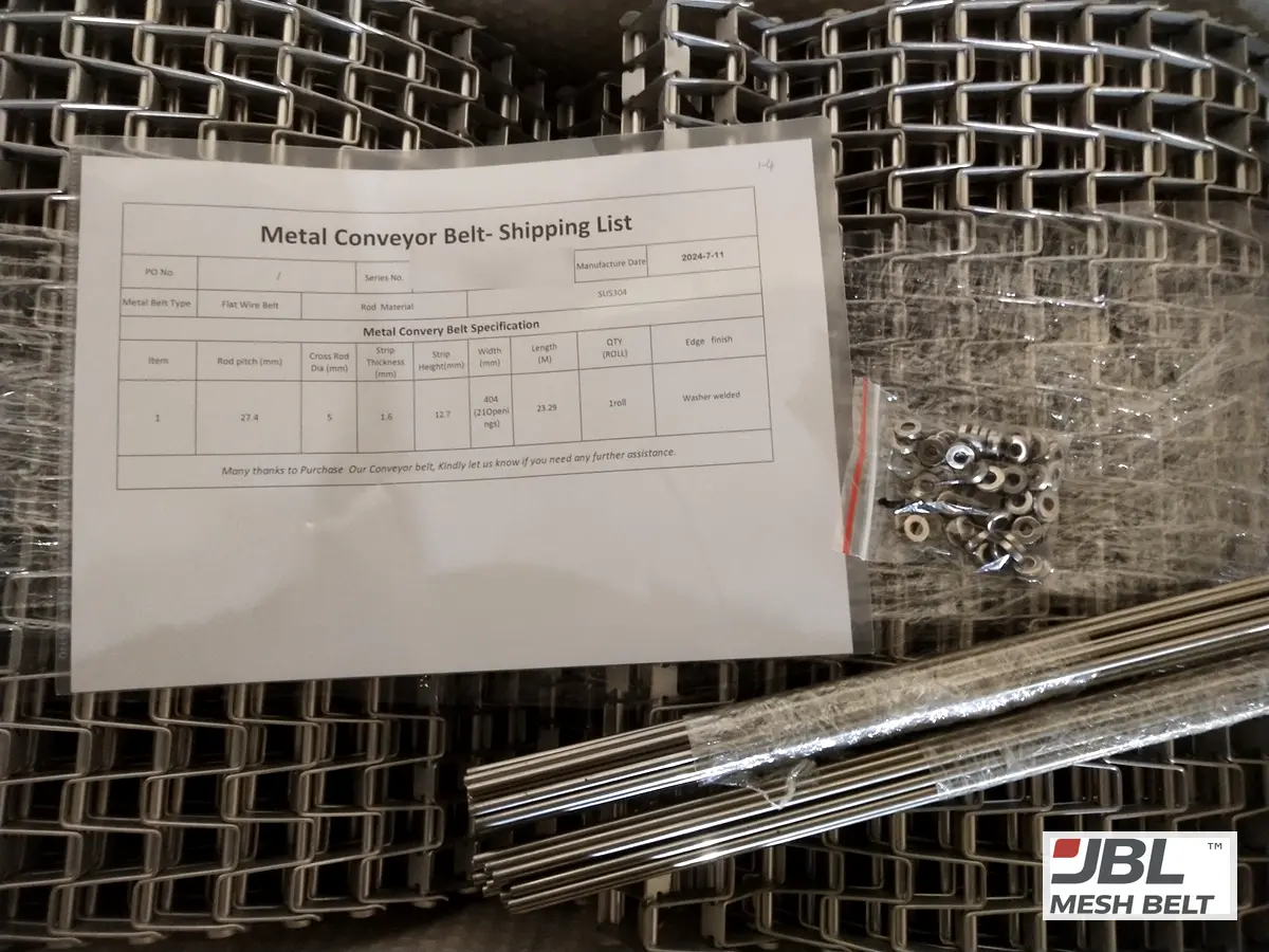 Spare rods and washers packed with the rolls