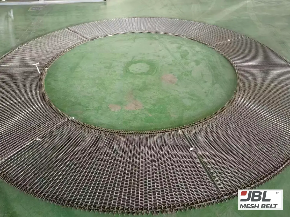 JBL Mesh Belt side-driven spiral belt turned on a test drum matched to the customer's drum diameter and turn ratio