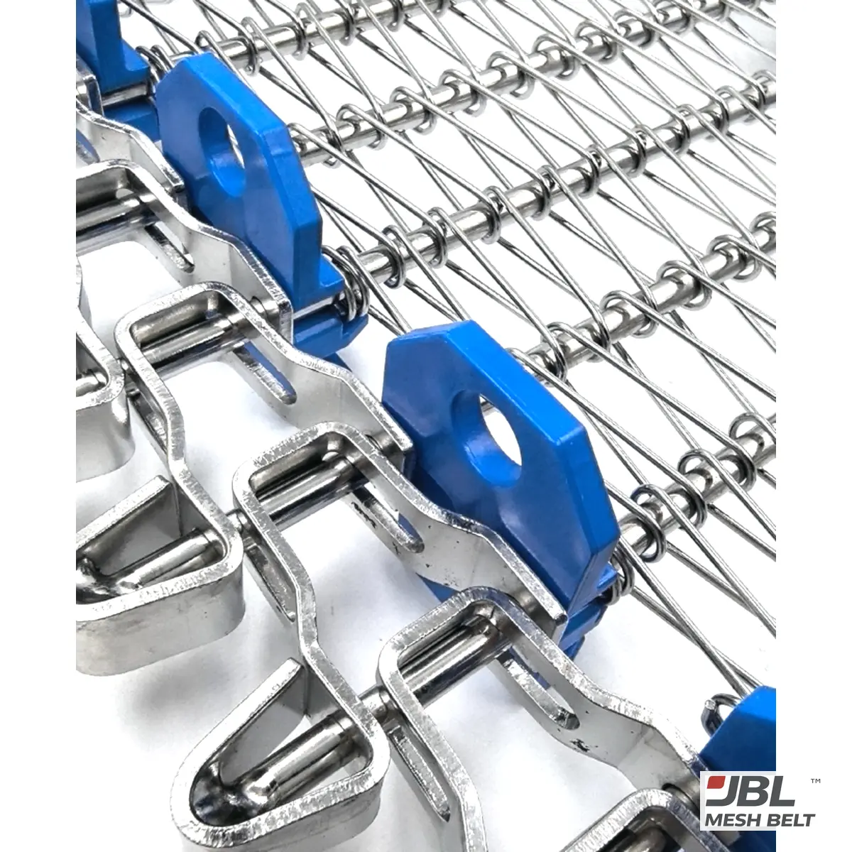 Side-driven belt: stainless mesh and side links