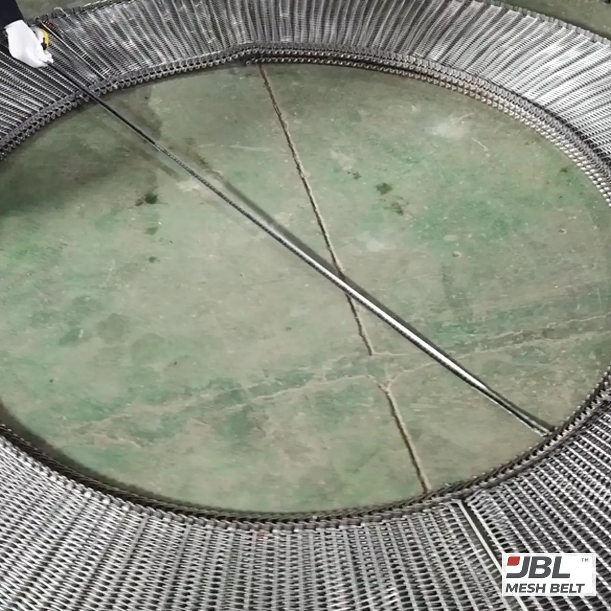 Belt turned on a test drum matched to the drum diameter