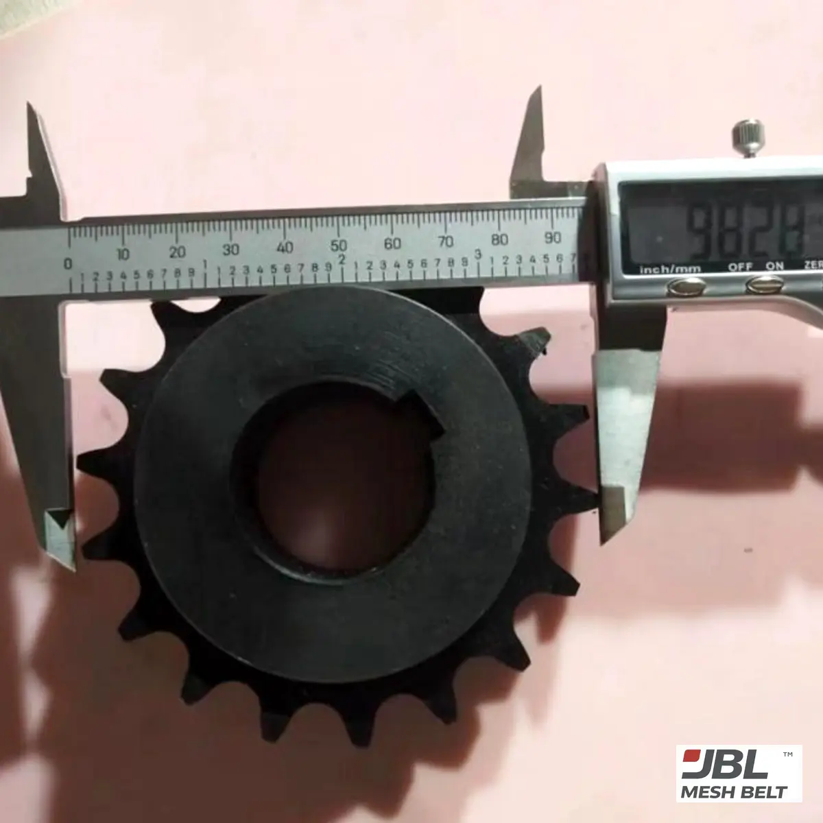 Sprocket bore measured with a caliper