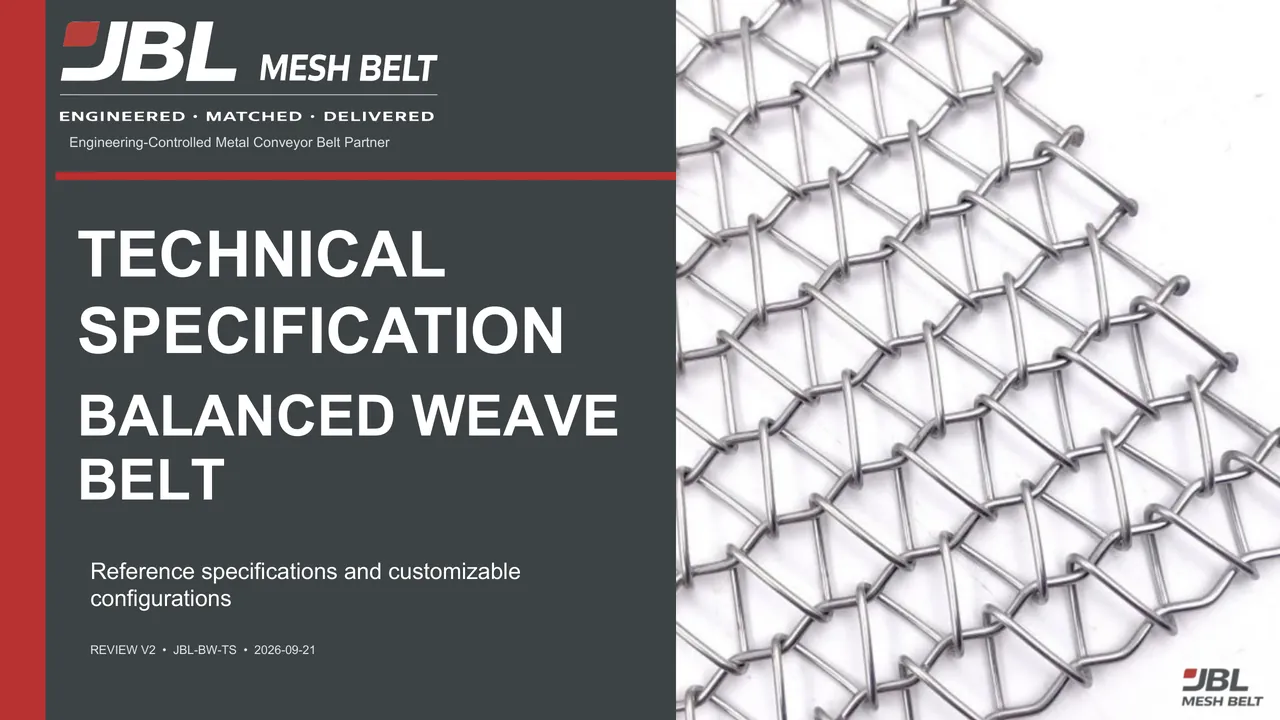 Balanced Weave Belt Technical Specification, page 1 of 10