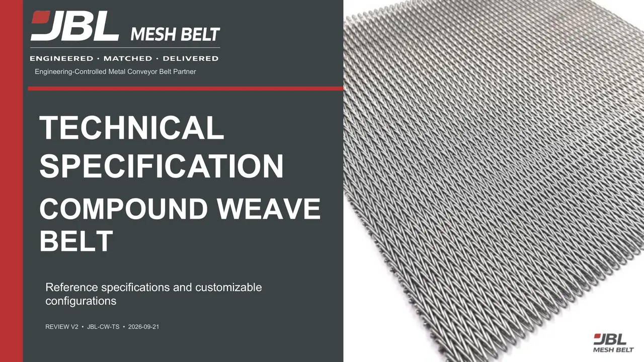 Compound Weave Belt Technical Specification, page 1 of 8