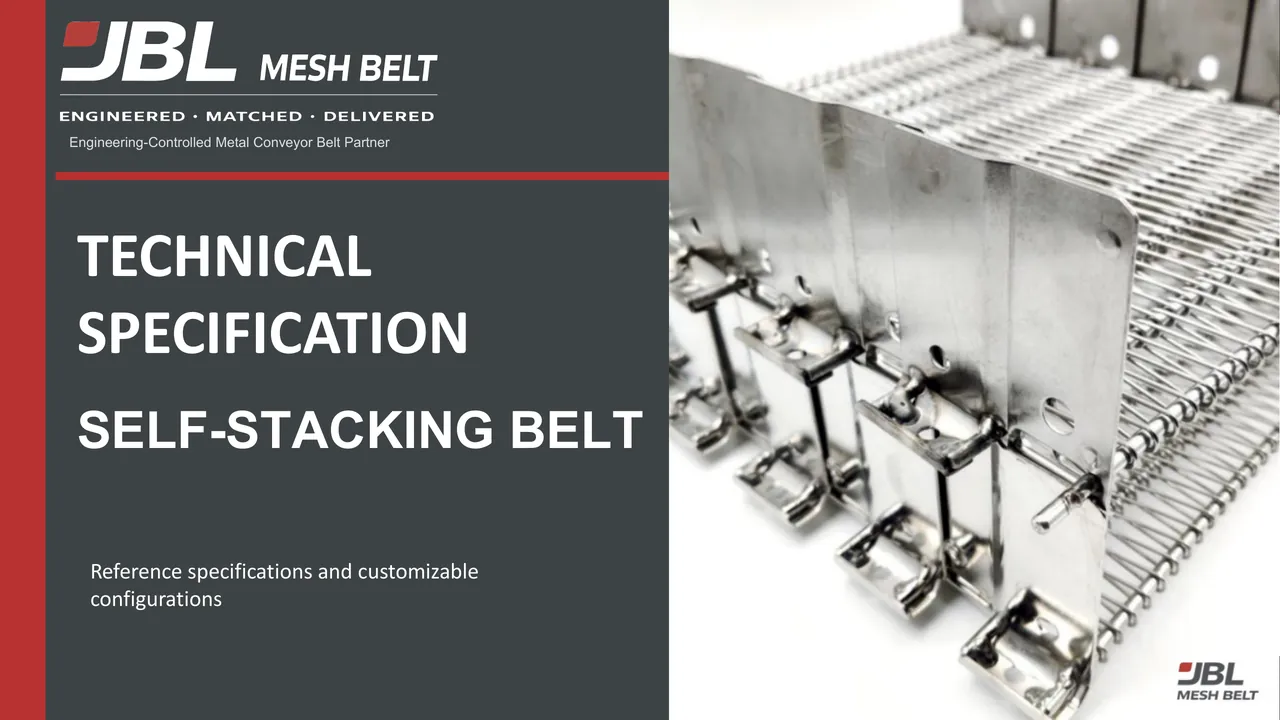 Self-Stacking Belt Technical Specification, page 1 of 12