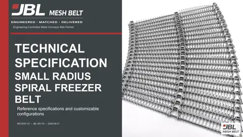 Small Radius Spiral Freezer Belt Technical Specification cover