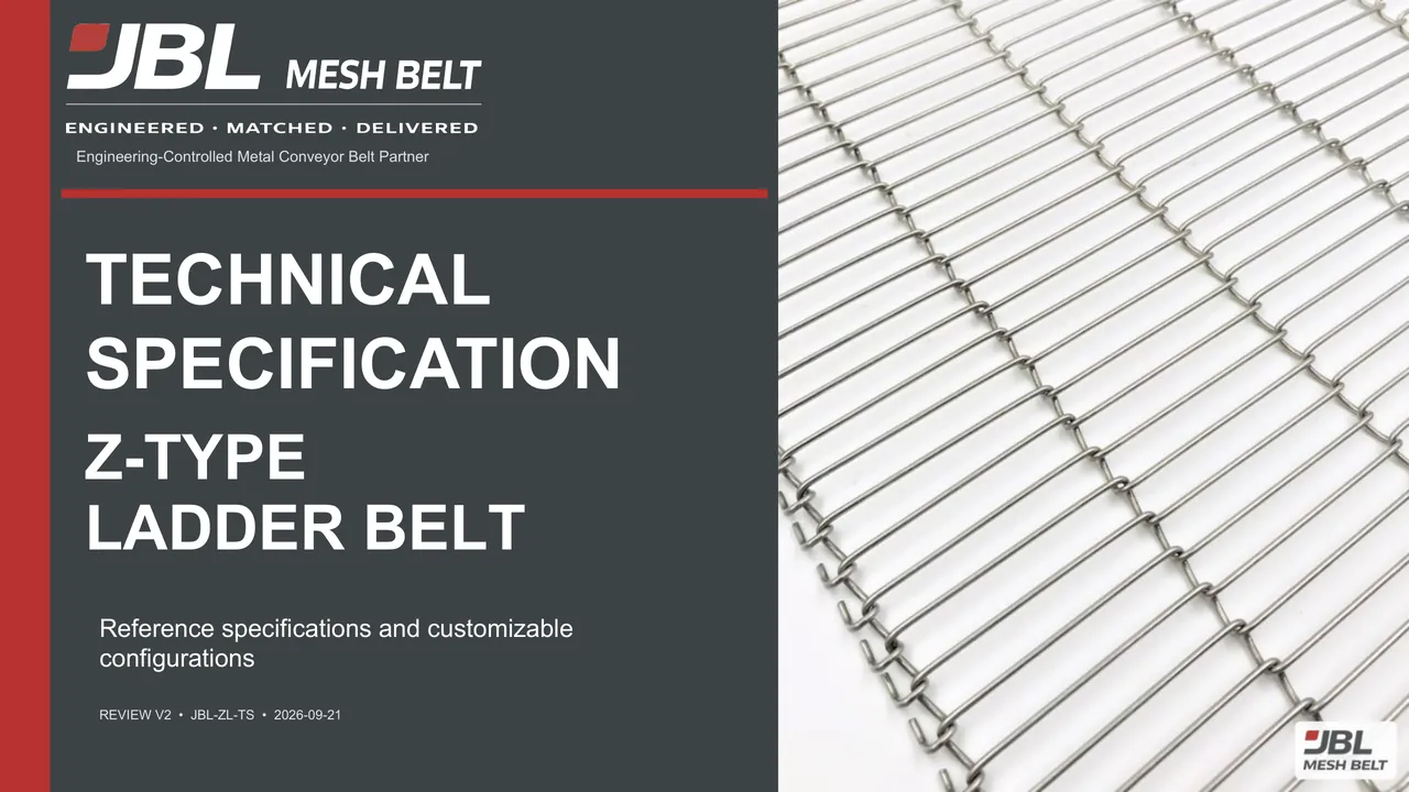 Z-Type Ladder Belt Technical Specification, page 1 of 13